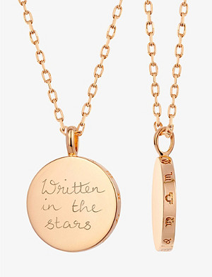 MERCI MAMAN Personalised Zodiac Coin 18ct yellow gold-plated brass necklace