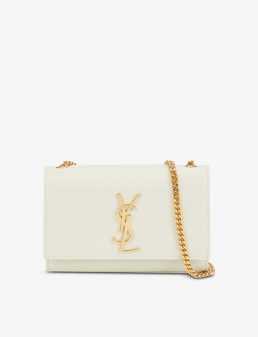 Saint Laurent Kate Small Leather Cross-body Bag In Crema Soft