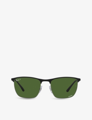 Ray Ban Ray-ban Womens Black Rb3686 Square-frame Steel Sunglasses In Black