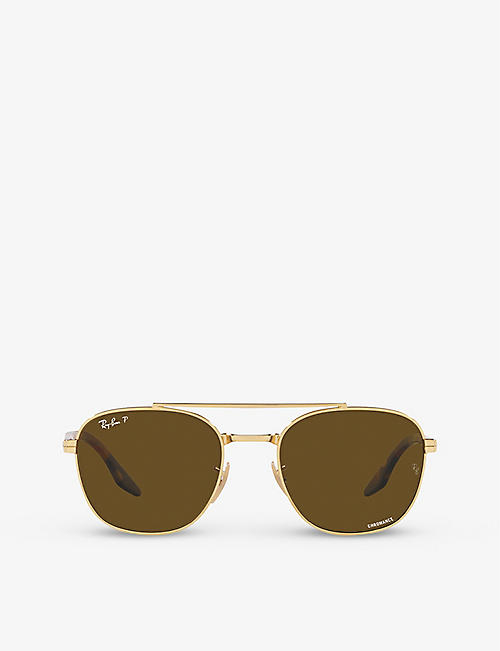 RAY-BAN: RB3688 Chromance square-frame metal sunglasses
