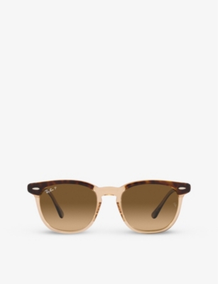 Ray Ban Rb2298 Hawkeye Square-frame Acetate Glasses In Brown
