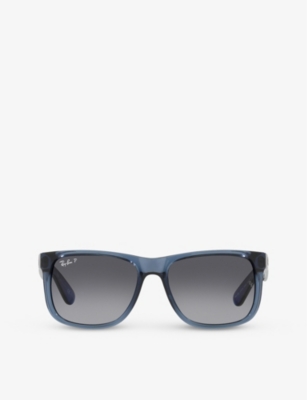 Ray Ban Rb4165 Justin Rectangle-frame Acetate Sunglasses In Blue