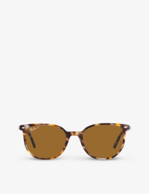 Ray Ban Elliot Geometric-frame Acetate Sunglasses In Brown