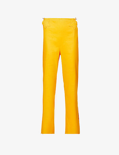 CULT GAIA: Grier cropped straight-leg high-rise linen-blend trousers