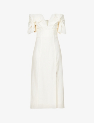 CULT GAIA: Muna off-the-shoulder woven midi dress