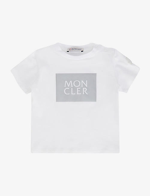 MONCLER: Logo box stretch-cotton T-shirt 3 months-3 years