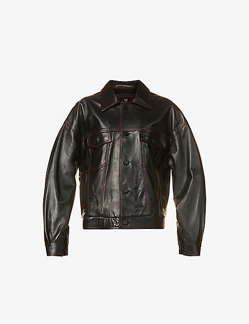 HARDWARE LDN: Black Quartz oversized leather jacket