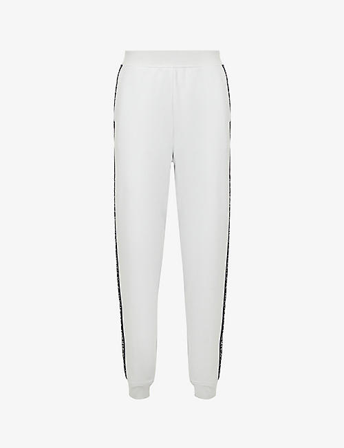 CALVIN KLEIN: Active Icon logo-print tapered regular-fit mid-rise cotton-blend jogging bottoms
