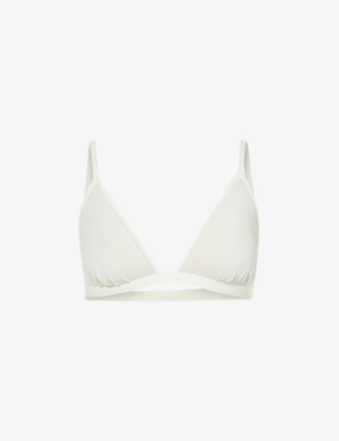 SKIMS Off-white Summer Mesh Plunge Bralette - Bone