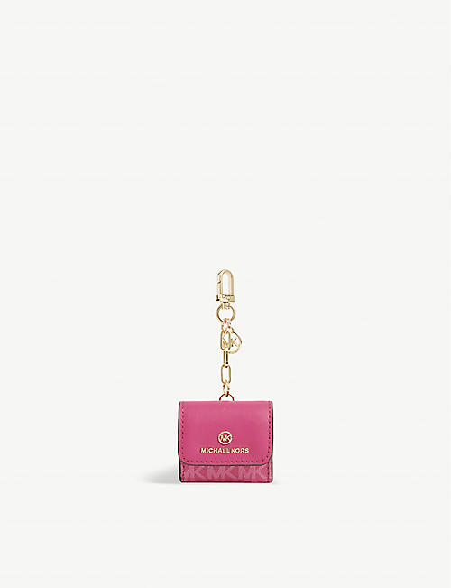 MICHAEL KORS: Logo-embellished faux-leather AirPods case