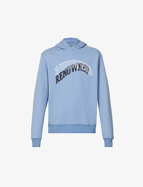 RENOWNED: Arched logo cotton hoody