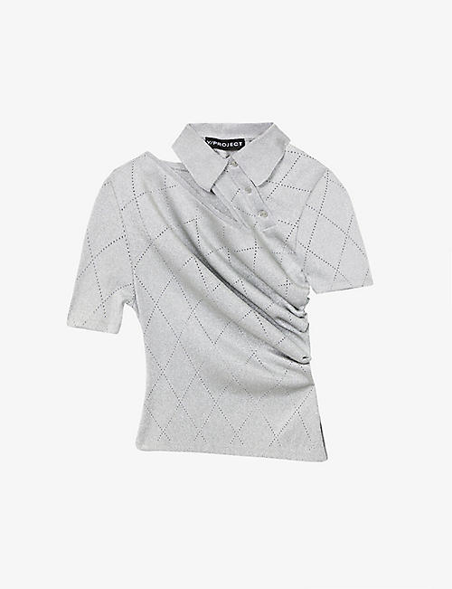 Y/PROJECT: Twisted asymmetric woven polo shirt