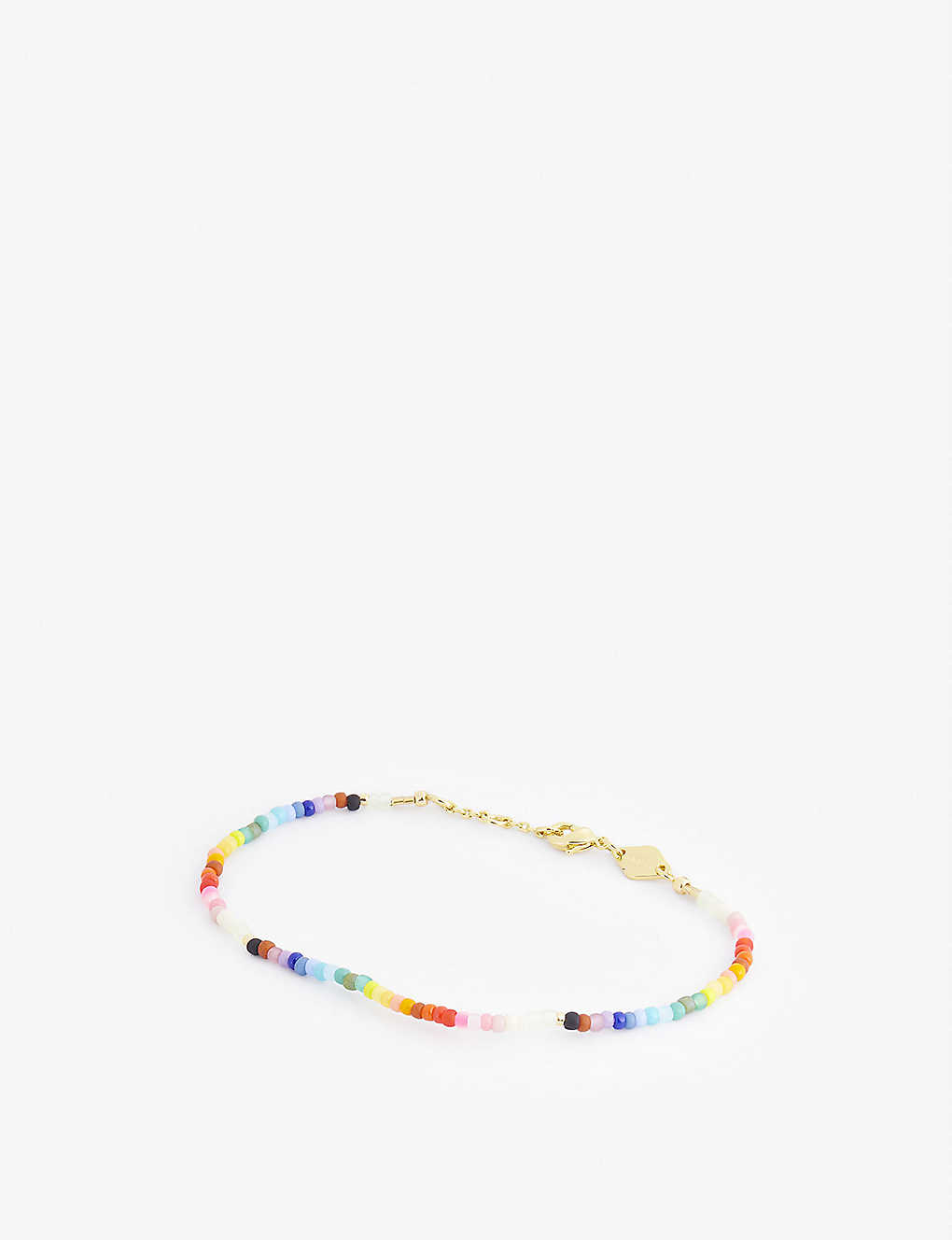 Anni Lu Nuana 18ct Yellow Gold-plated Brass And Beaded Bracelet In Rainbow