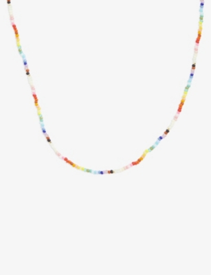 ANNI LU: Nuana 18ct yellow gold-plated brass and beaded necklace