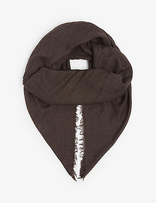 RICK OWENS: Ginny fringed cashmere and silk scarf