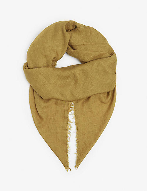 RICK OWENS: Ginny fringed cashmere and silk scarf