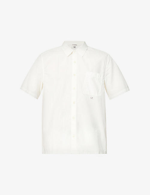 CP COMPANY: Logo-embroidered regular-fit cotton-poplin shirt