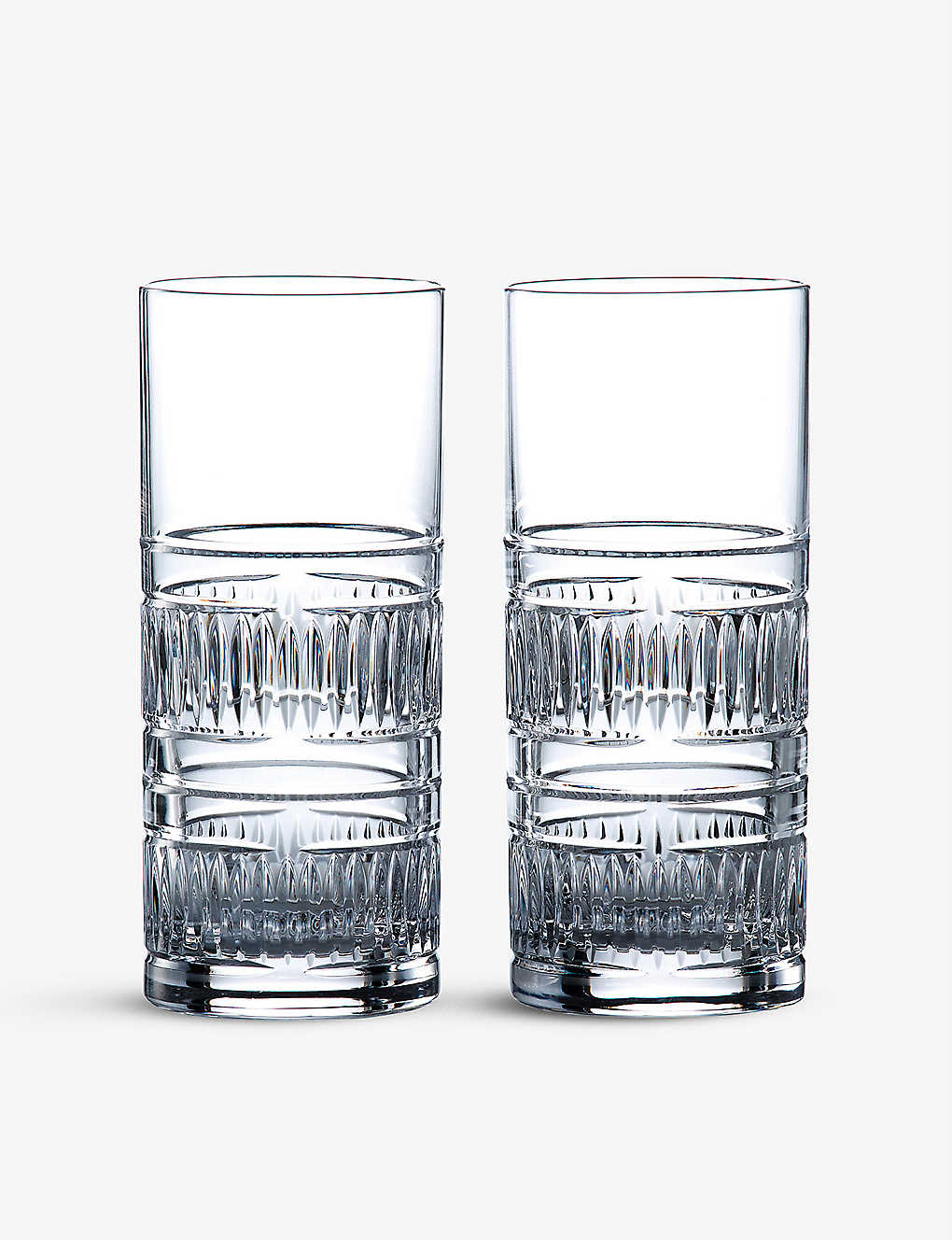 Royal Doulton Radial Crystal Highball Glasses Set Of Two