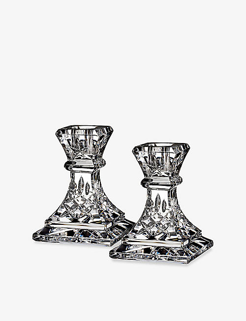WATERFORD: Lismore candlesticks set of two 10cm