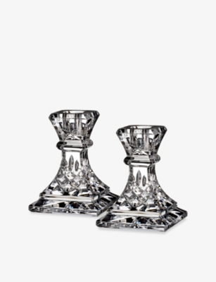 WATERFORD: Lismore candlesticks set of two 10cm