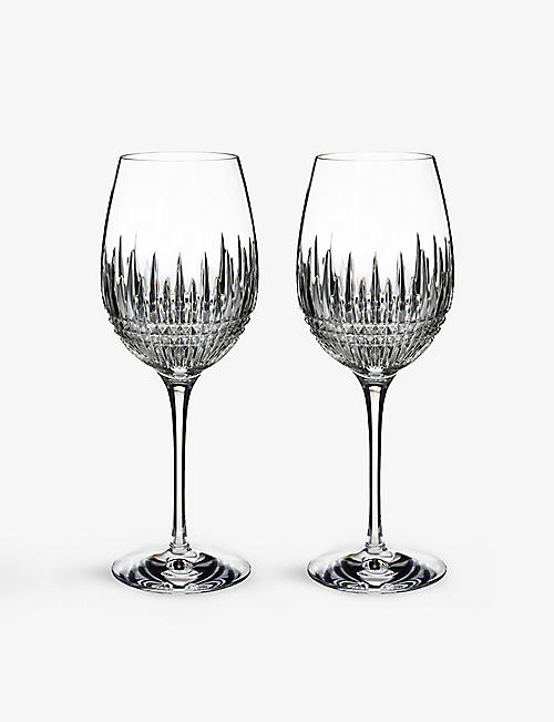 WATERFORD: Lismore Diamond Essence crystal goblets set of two