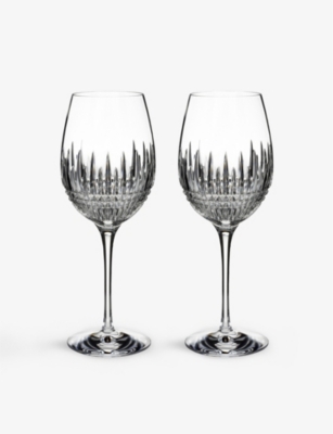 Waterford Lismore Diamond Essence Crystal Goblets Set Of Two