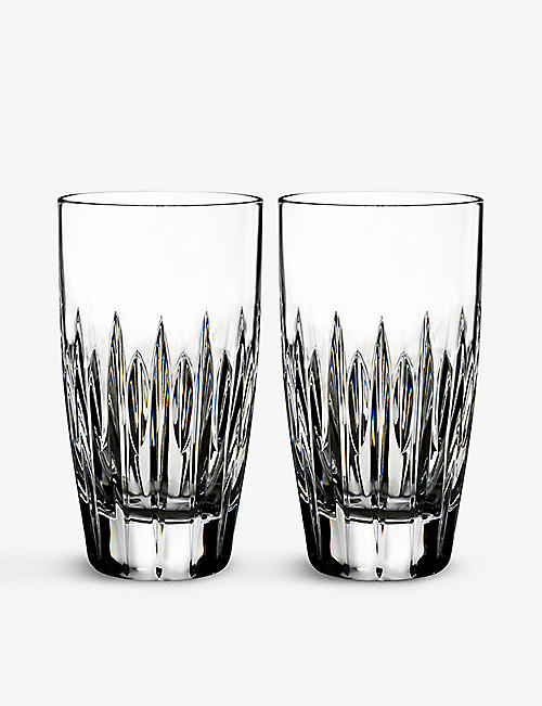 WATERFORD：Mara 手工切割水晶玻璃杯两件装