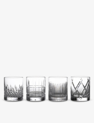 Waterford Short Stories Crystal Whiskey Tumblers Set Of Four