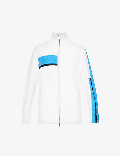 GAUCHERE: Vefa contrast-stripe high-neck cotton-blend jacket