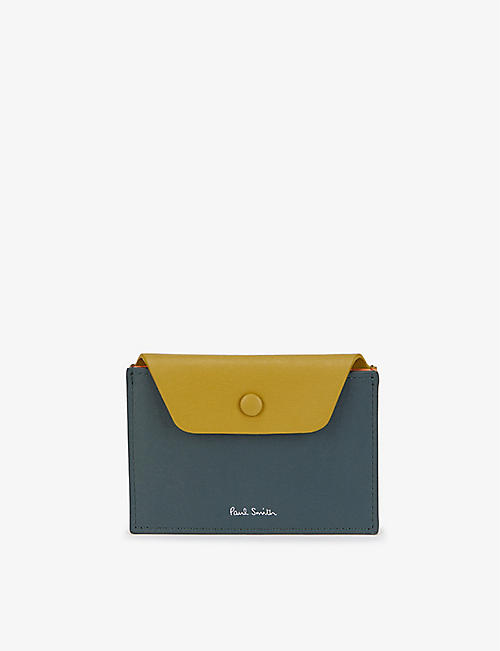 PAUL SMITH ACCESSORIES: Branded colour-block leather wallet