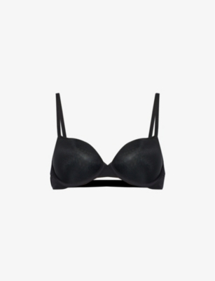 Calvin Klein Sheer Marquisette Spacer Demi Bra In Orange Odyssey