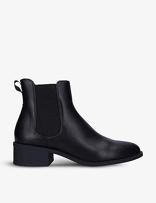 KG KURT GEIGER: Taxon round-toe faux-leather Chelsea boots