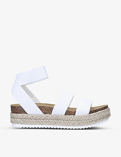 STEVE MADDEN: Kimmie elastic-strap faux-leather platform sandals