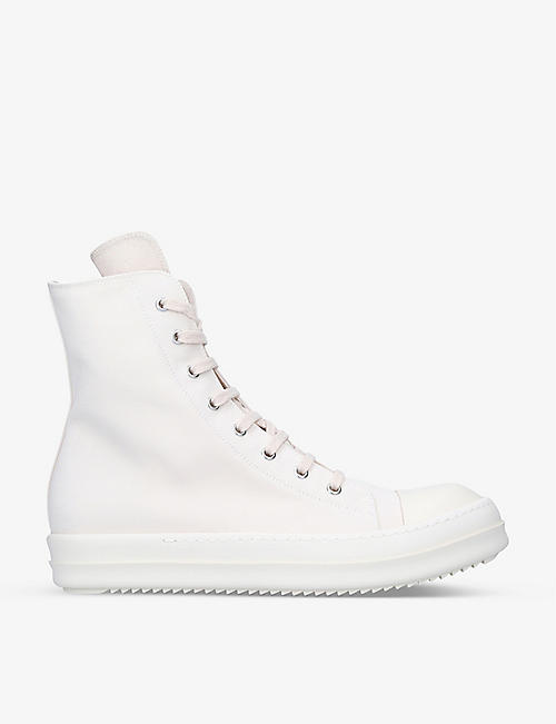 DRKSHDW: Lace-up canvas high-top trainers
