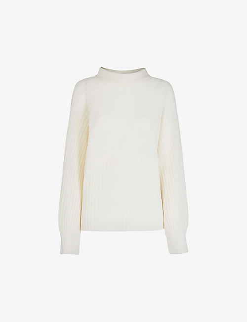 WHISTLES: Mock-neck recycled-polyester and wool blend jumper