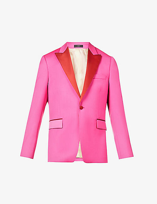 PAUL SMITH: Single-breasted padded-shoulder wool blazer