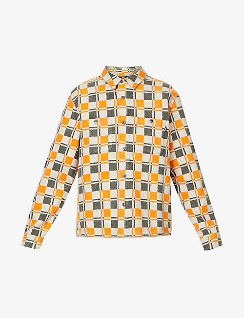 STUSSY: Brent plaid-pattern cotton shirt