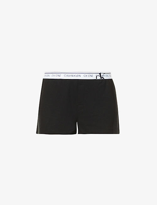 CALVIN KLEIN: CK One Glory branded mid-rise cotton-blend shorts