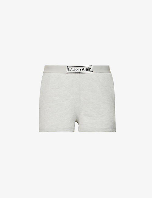 CALVIN KLEIN: Reimagined logo-print recycled polyester-blend sleep shorts