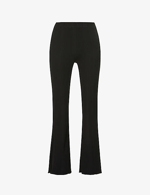 HOLZWEILER: Toulouse flared slim-leg mid-rise stretch-organic cotton trousers