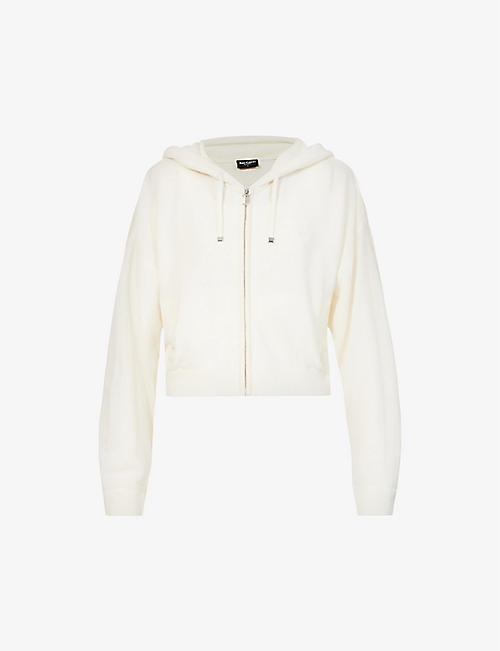 JUICY COUTURE: Relaxed zipped knitted hoody