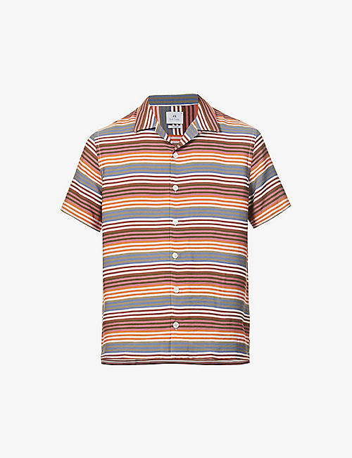 PS BY PAUL SMITH: Vacay stripe-print woven shirt