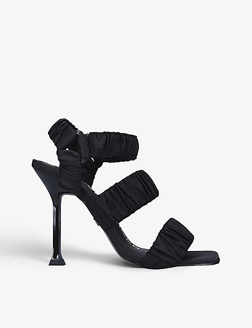 KG KURT GEIGER: Sloane vegan ruched satin heeled sandals