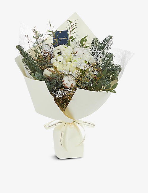 AOYAMA FLOWER MARKET: Shimmering Snowflake small bouquet