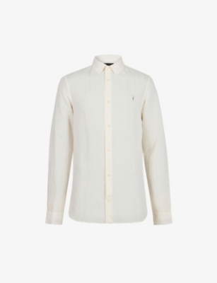 Buy ALL SAINTS Sobo Linen Blend Slim Fit Shirt