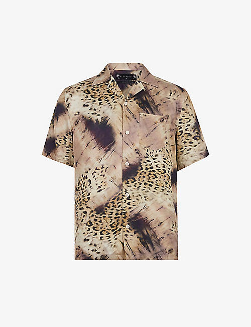 ALLSAINTS: Haze leopard-print relaxed-fit crepe shirt