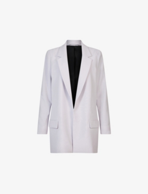 Allsaints Womens Lady Lilac Aleida Tri Notch-lapel Stretch-recycled Polyester Blazer