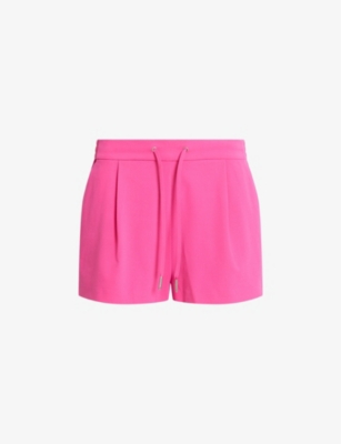 Allsaints Womens Hot Pink Aleida Tri Drawstring-waistband Stretch-woven Shorts
