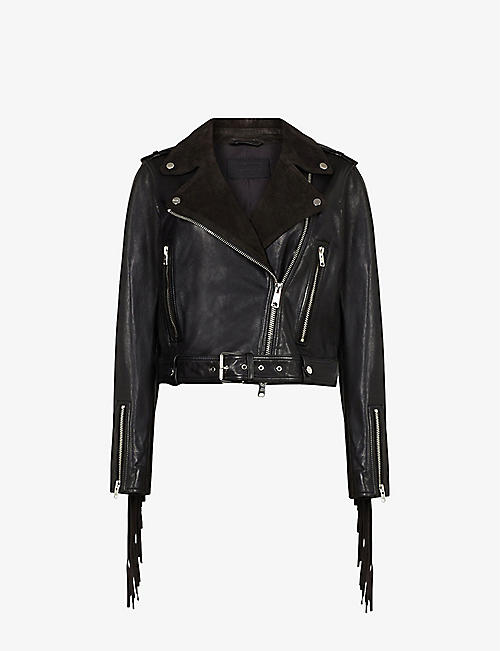 ALLSAINTS: Ayra tasselled leather jacket