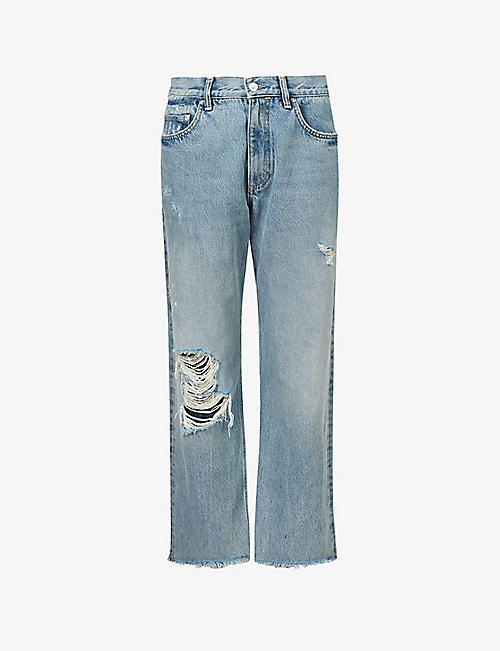 ALLSAINTS: April straight-leg high-rise stretch-denim jeans